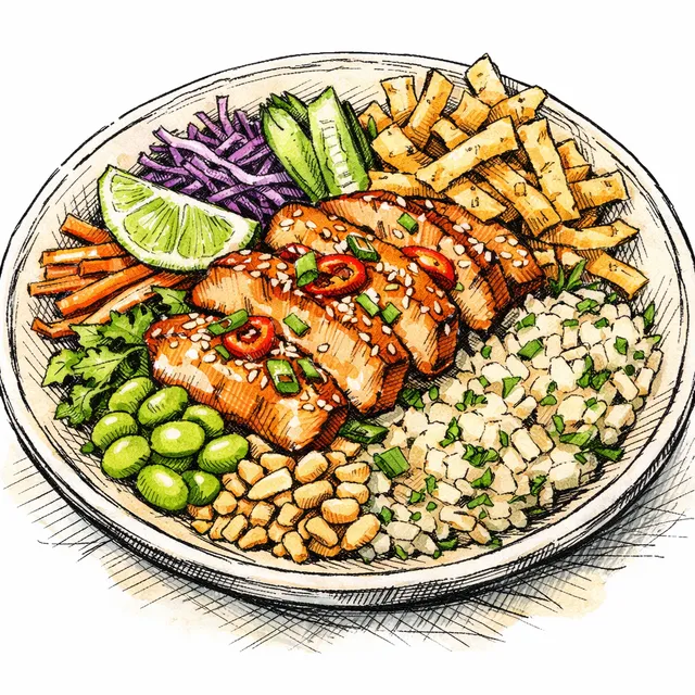 Bangkok Tuk-Tuk Lemongrass-Glazed Turkey Crunch Bowl