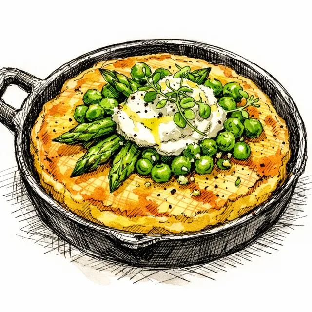 The Venetian Elevation: Spring Pea and Polenta Skillet Soufflé