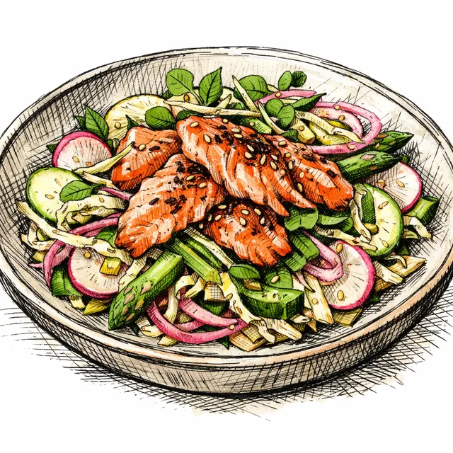 The Hokkaido-to-Helsinki Pickled Spring Crunch & Hot Smoked Salmon Salad