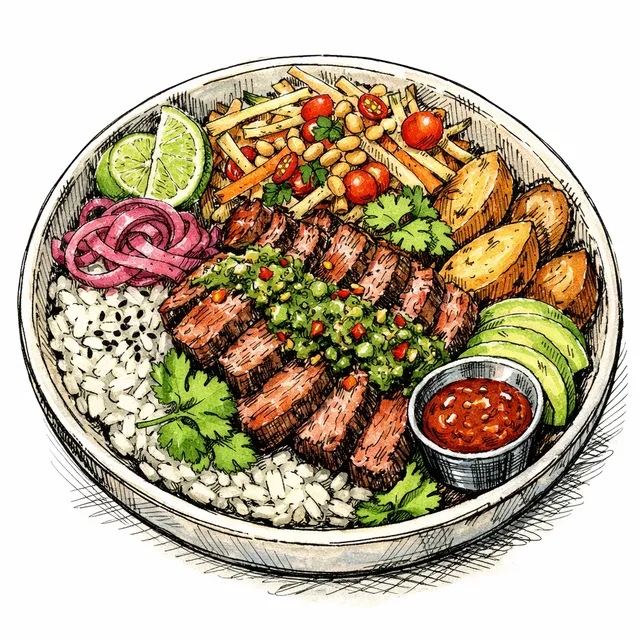 The Bangkok-to-Buenos Aires Crying Tiger Chimichurri Flank Steak Bowl