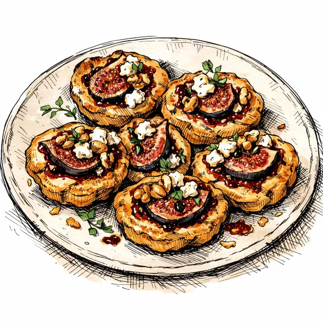 Jammy Fig, Walnuts & Fresh Chèvre Rough-Puff Friands