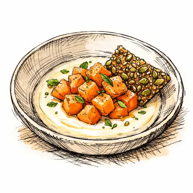 Cold-Infused Lemongrass Cream with Lime-Macerated Cantaloupe & Salted Pepita Snap
