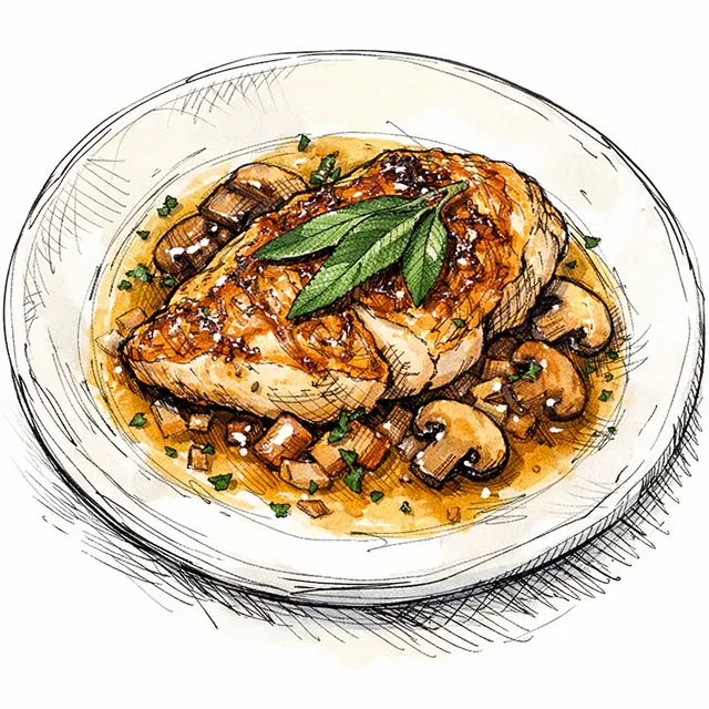 The Milanese Façade: Seared Chicken with Vermouth-Sage Pan Sauce