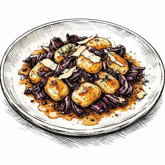 The Porta Romana Atelier: Gentle Pan-Seared Gnocchi with Caramelized Radicchio and Vermouth Brown Butter