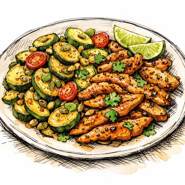 15-Minute Chipotle-Lime Chicken & Warm Zucchini Salad