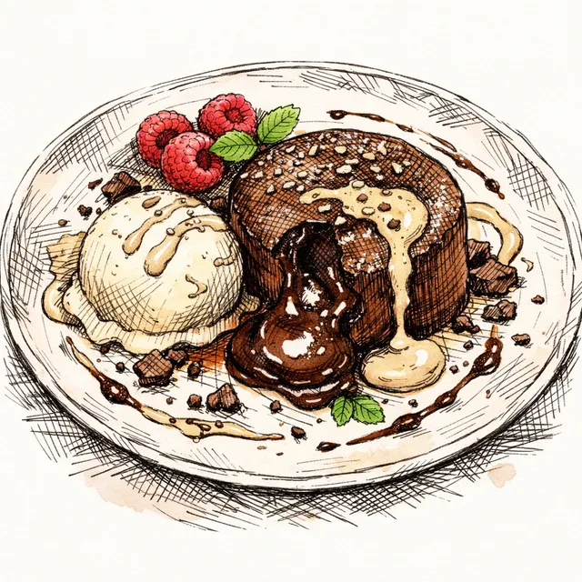 Warm Dark Chocolate & Tahini Melting Cake
