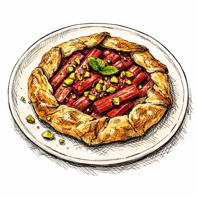 Rough-Puff Rhubarb & Pistachio Weekend Galette