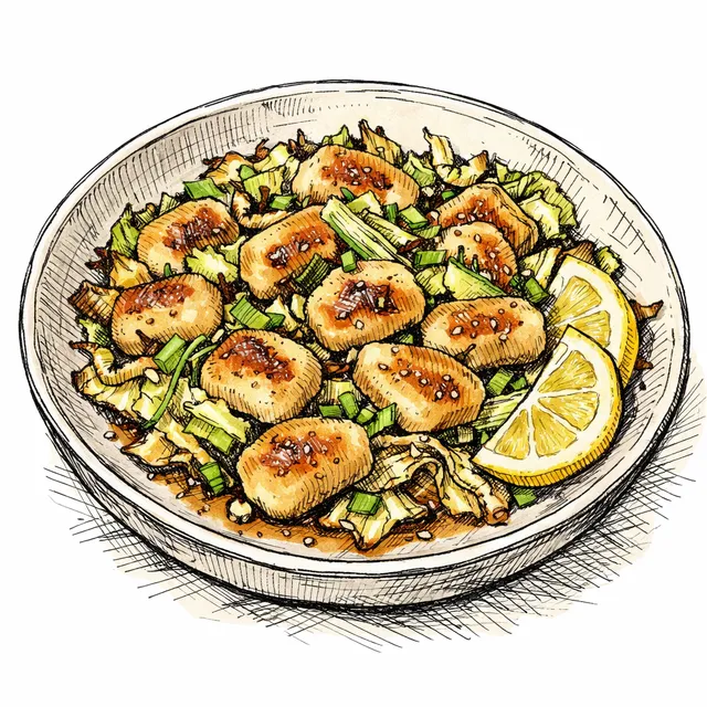 Sheet-Pan Sourdough Gnocchi with Crispy Cabbage, Brown-Butter Miso & Lemon