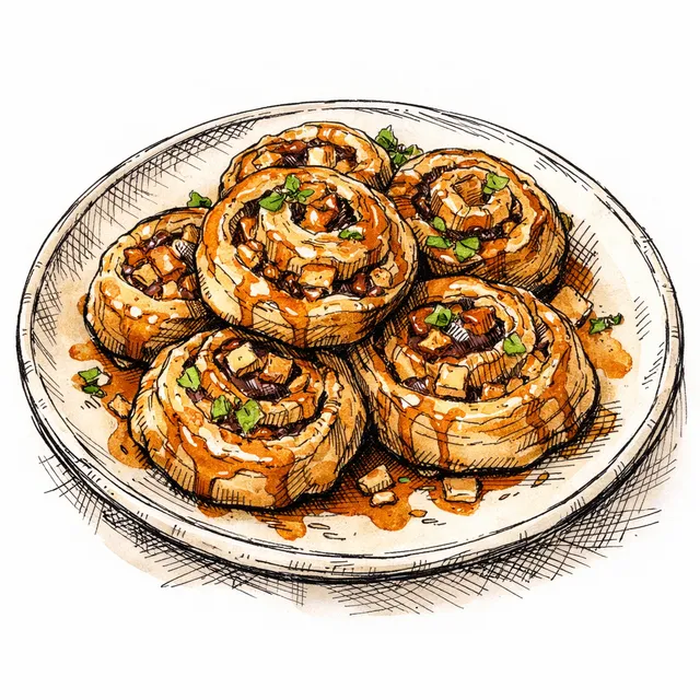 Spiced Apple & Apple Cider Caramel Rough-Puff Escargots