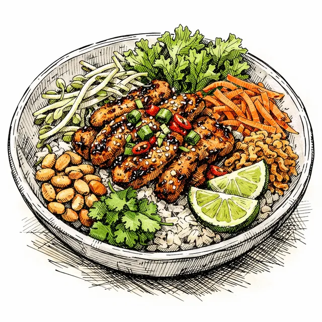 Phnom Penh Sizzling Lemongrass Chicken Crunch Bowl