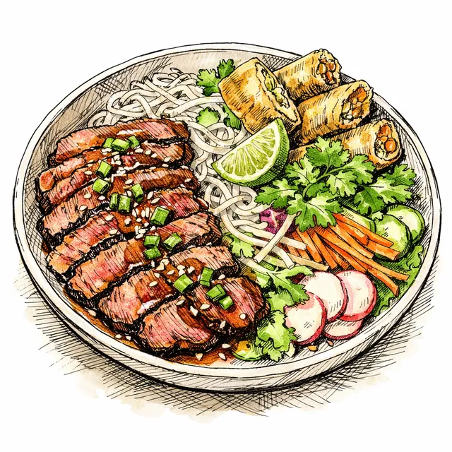 A 15-Minute Layover in Laos: Vientiane Waterfall Flank Steak Bowl