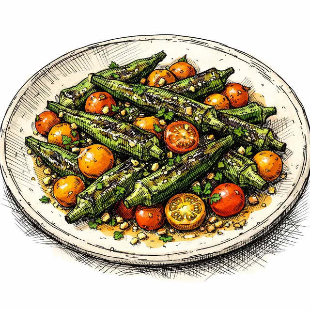 Southern Summer in a Skillet: Blistered Okra & Sungold Tomatoes