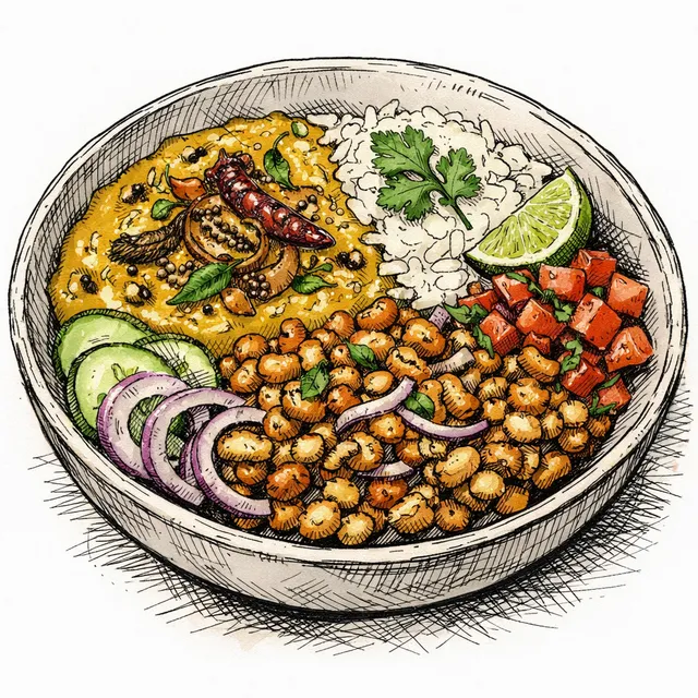 The Kerala Backwaters Sizzling Tadka & Lentil Crunch Bowl