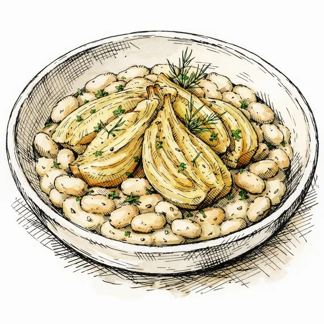 The Lombard Belvedere: Gentle Vermouth-Simmered Fennel with Creamy Cannellini