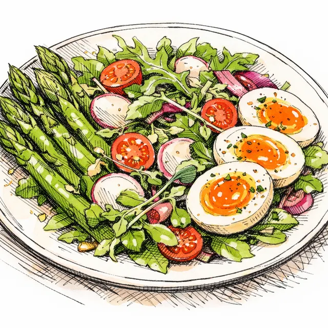 A Californian Spring in Paris: Asparagus & Jammy Egg Salad