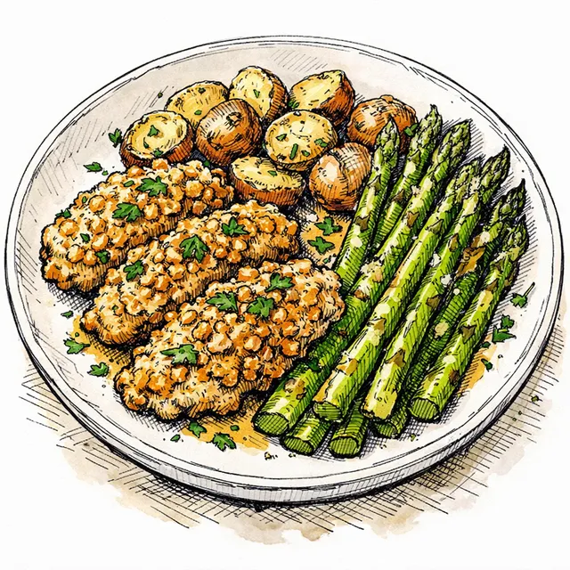 Sheet-Pan Dijon-Cracker Chicken & Spring Asparagus