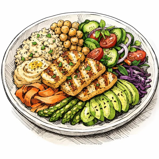 Marrakech Medina Spiced Halloumi & Spring Vitality Bowl