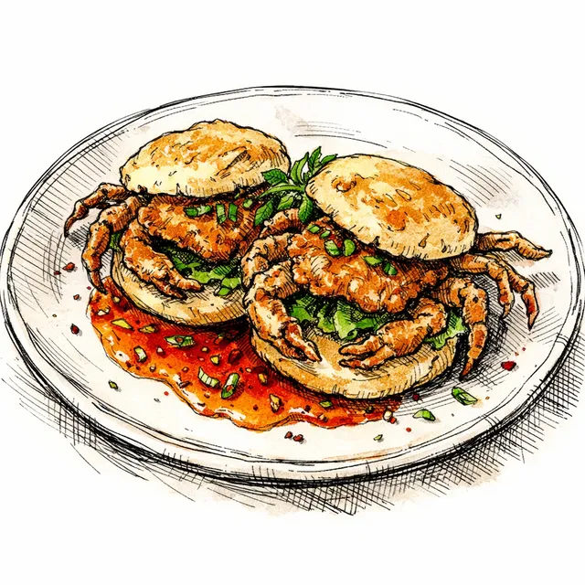 Heritage on a Half-Shell: Fried Soft-Shell Crab Biscuits with Umami Pepper Jelly