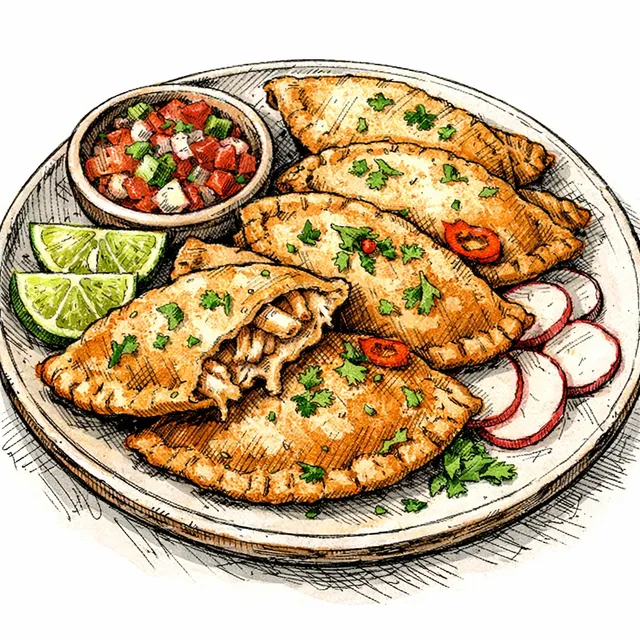 Saturday Street-Cart Masa Empanadas (Quick Pan-Fried Chicken & Cheese)