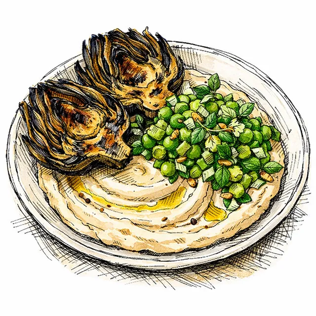 The Main Event: Fire-Charred Artichoke & Butter Bean Tahini