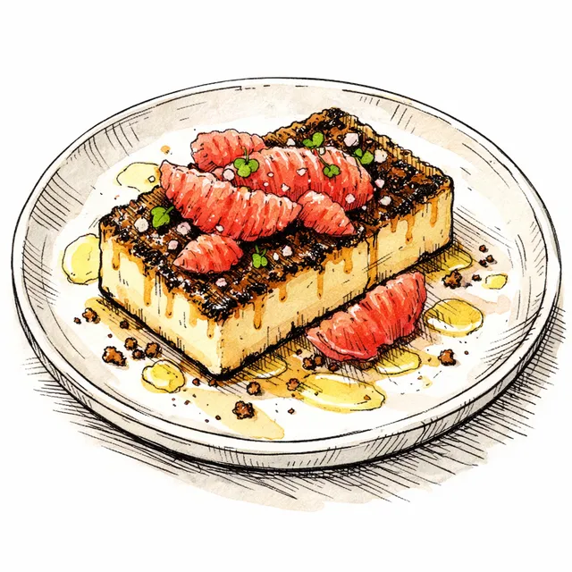 Frozen Grapefruit & Olive Oil Slab with Torched Espresso Sugar