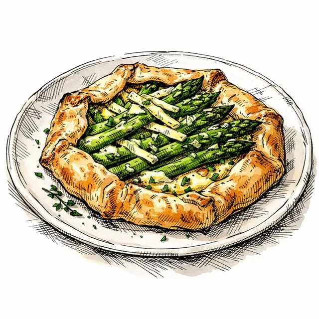 Spring Asparagus & Comté Free-Form Galette