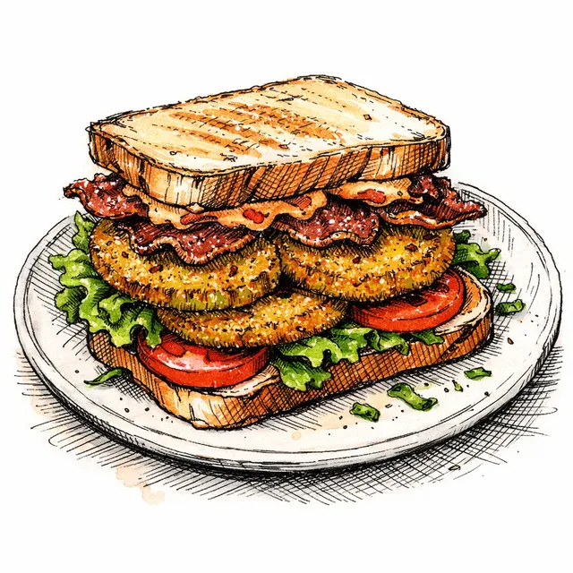 Shallow-Fried Green Tomato & Smoked Pimento BLT