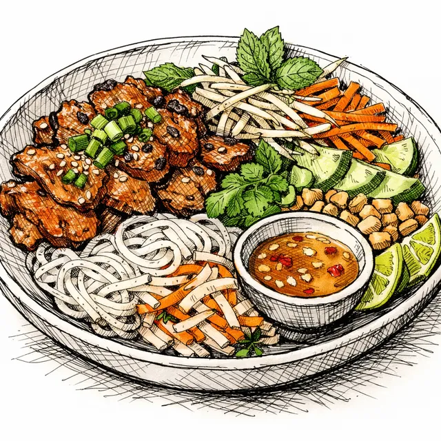 The Hanoi Scooter-Rush Lemongrass Pork & Vermicelli Bowl