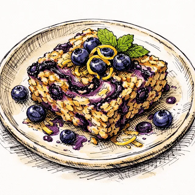 "Cheat Code" Lemon-Blueberry Swirl Baked Oatmeal