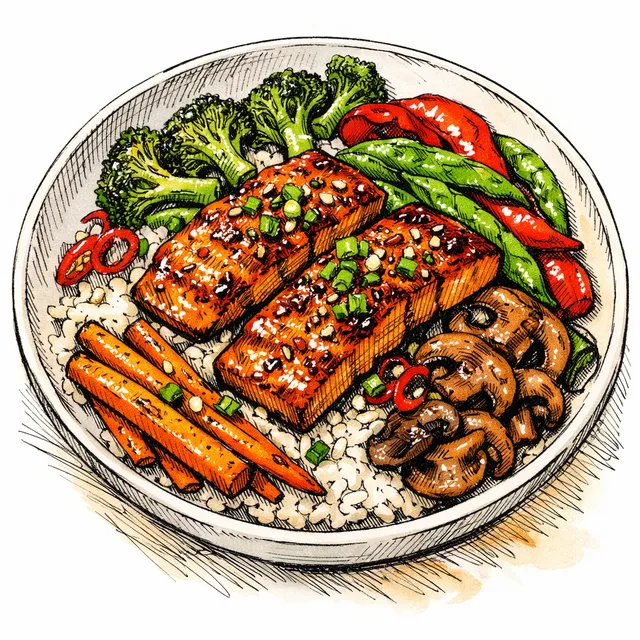 Sheet-Pan "Firecracker" Sweet Chili Salmon & Blistered Veggies