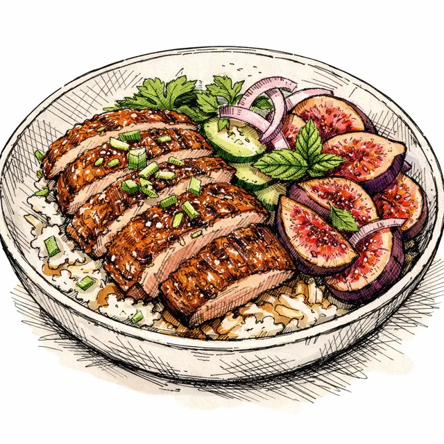 The Beijing-to-Beirut Crispy Five-Spice Duck & Quick-Pickled Sumac Fig Desk Escape