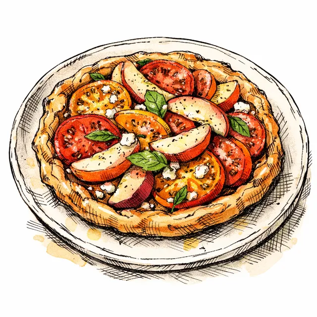 Sun-Drenched Heirloom Tomato & White Nectarine Tart