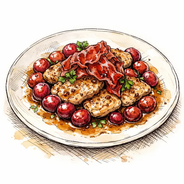 The Guastalla Terrace: Weeknight Veal Scaloppine with Marsala Grapes