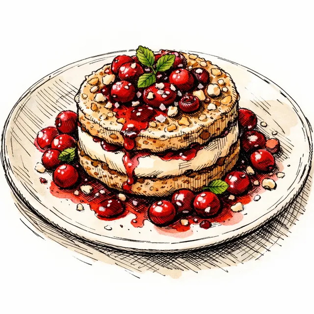 Cold-Infused Roasted Hazelnut Dacquoise with Tart Cranberry & Flaky Salt