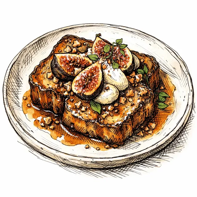 Brown Butter & Blistered Fig Brioche Pain Perdu