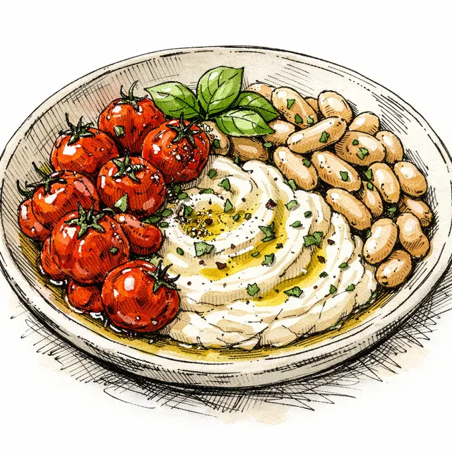 The Lombardy Fresco: Whipped Ricotta with Blistered Tomatoes and Cannellini