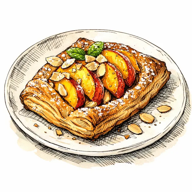 Nectarine & Brown Butter Almond Rough-Puff Oranais