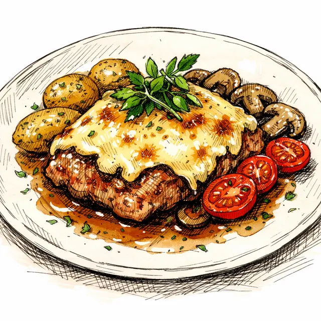 The Alpine Facade: Pan-Fried Veal with a Fontina Canopy