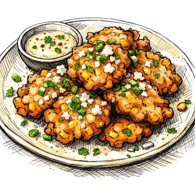 Chewy Sweet Corn & Cotija Mochiko Fritters