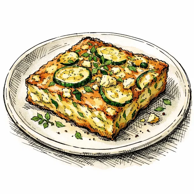 One-Bowl Zucchini & Feta Savory Slab
