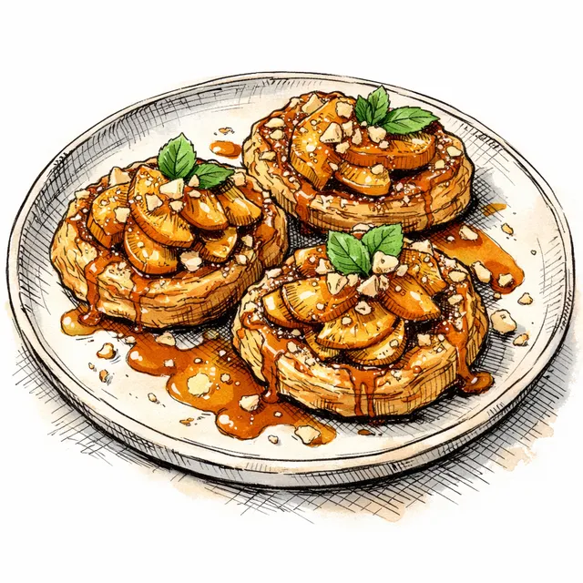 Salted Butter Caramel Apple Rough-Puff Tatinettes