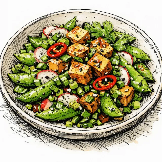 The Chengdu-to-Cabo Smashed Snap Pea & Pickled Tofu Desk Lunch