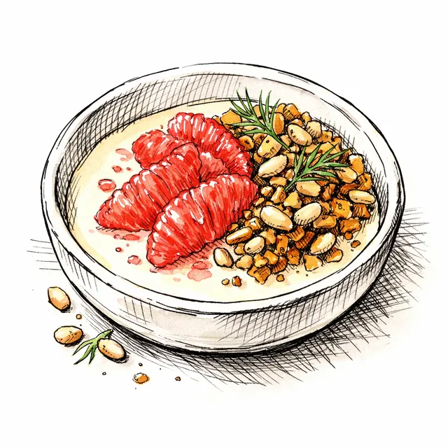 Kitchen Magic: Ruby Grapefruit Posset with Fennel-Pine Nut Crunch