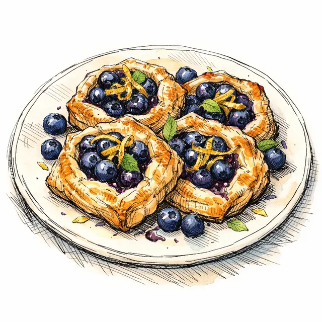 Blueberry & Lemon Zest Rough-Puff Feuilletés