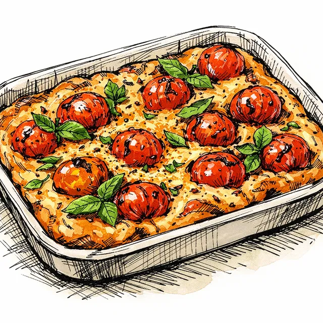 One-Bowl Cherry Tomato & Gruyère Slab Clafoutis