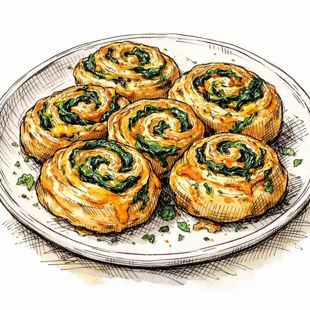 Quick-Laminated Spinach & Sharp Cheddar Morning Buns