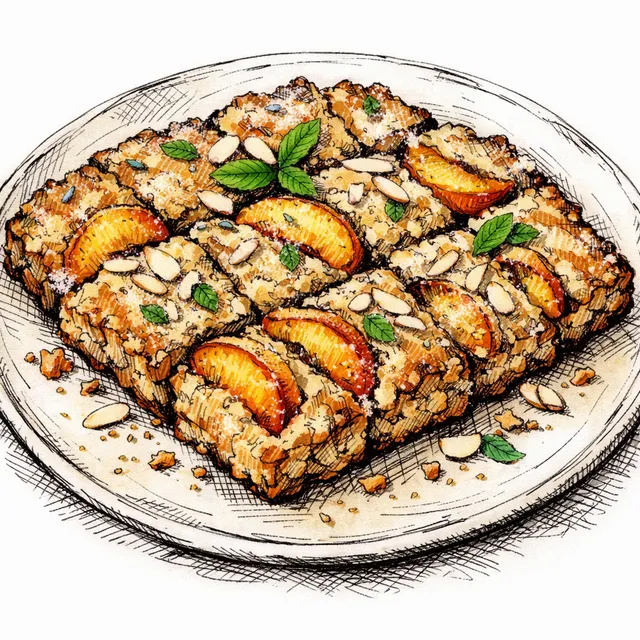 Browned Butter & Peach Rustic Scone Slab