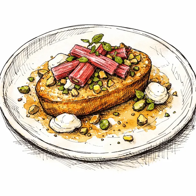 Slab Magic: Rhubarb & Pistachio Brown Butter Financier