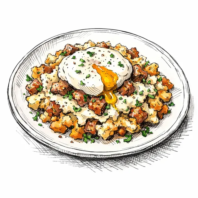 One-Skillet Cheat Code Boursin & Sausage Hashbrown Bake