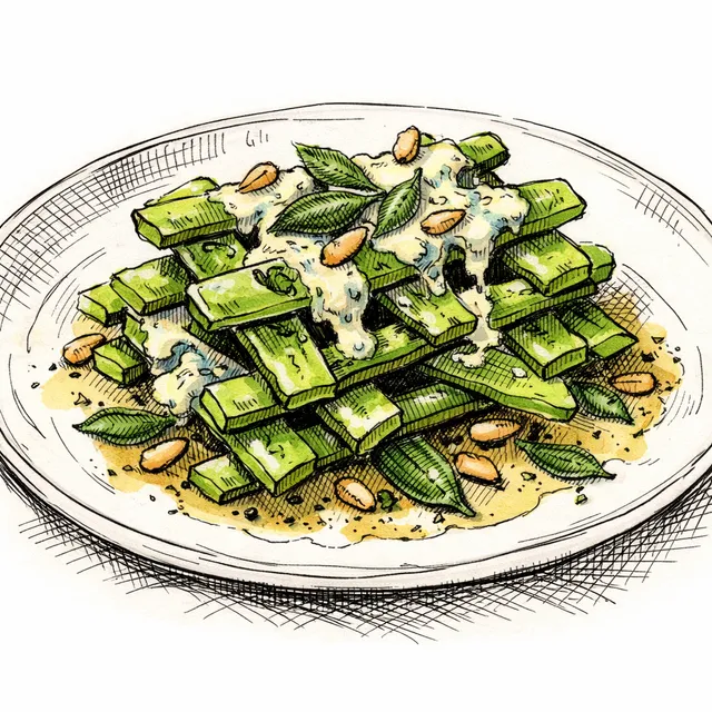 The Romano Truss: Structured Romano Beans with Gorgonzola Dolce and Sage Butter